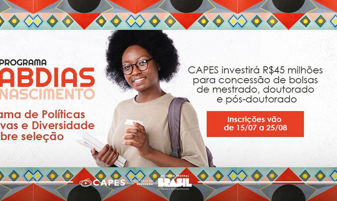 Brasília (DF) - Governo retoma o Programa de Desenvolvimento Acadêmico Abdias Nascimento
Arte: Capes/Secom