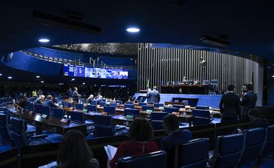Plenário do Senado Federal durante sessão deliberativa ordinária semipresencial
