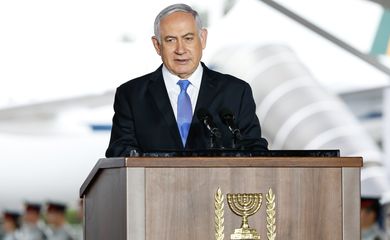 Palavras do primeiro-ministro de Israel,Benjamin Netanyahu, durante cerimônia oficial de chegada do presidente da República, Jair Bolsonaro, à Israel.