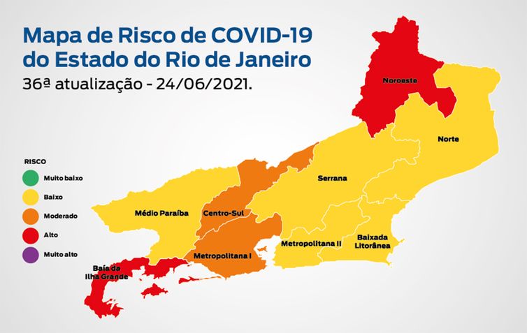Mapa de Risco Covid-19: estado do Rio de Janeiro mantém bandeira amarela