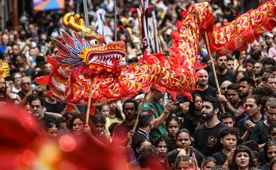 São Paulo (SP), 01/02/2025 -  Ano Novo chinês, o ano da serpente, comemorado no bairro da Liberdade em São Paulo. Foto: Paulo Pinto/Agência Brasil