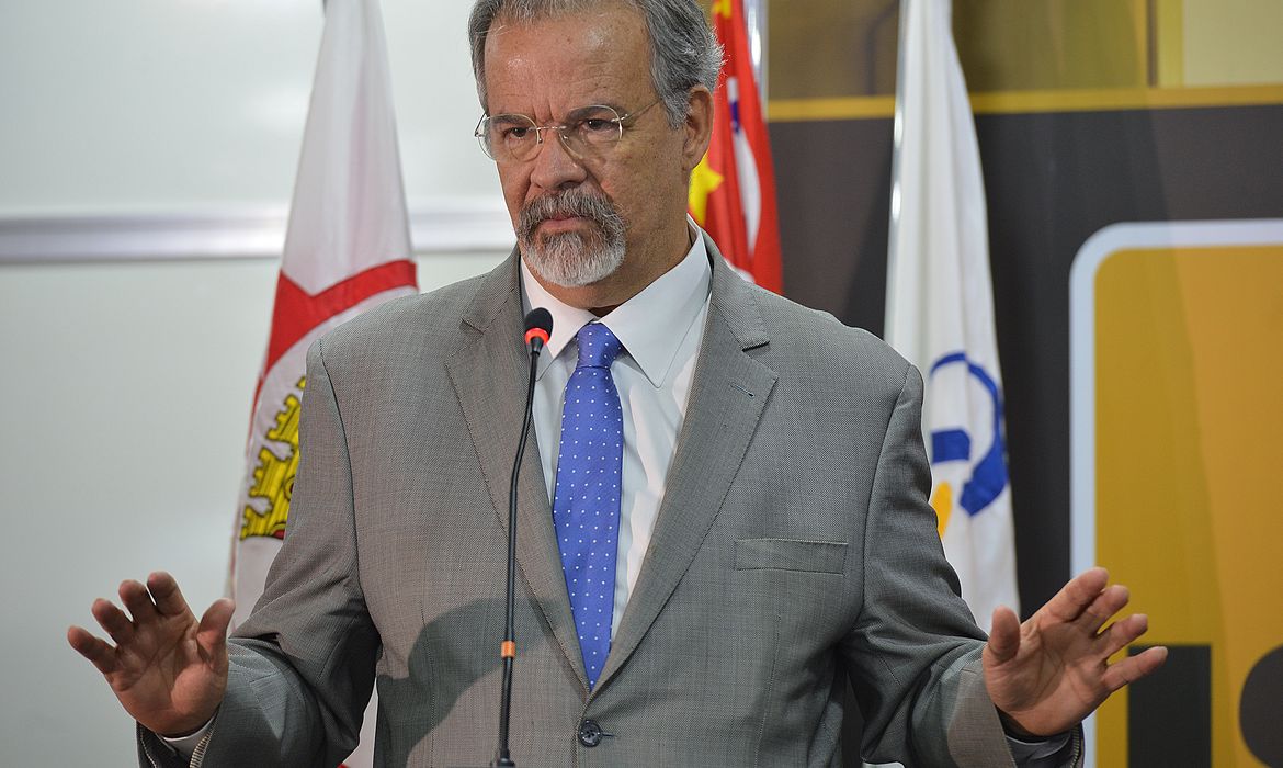 São Paulo - O ministro da Segurança Pública, Raul Jugmann, participa da cerimônia de abertura da ISC Brasil 4.0 Feira e Conferência Internacional de Segurança, no Expo Center (Rovena Rosa/Agência Brasil)