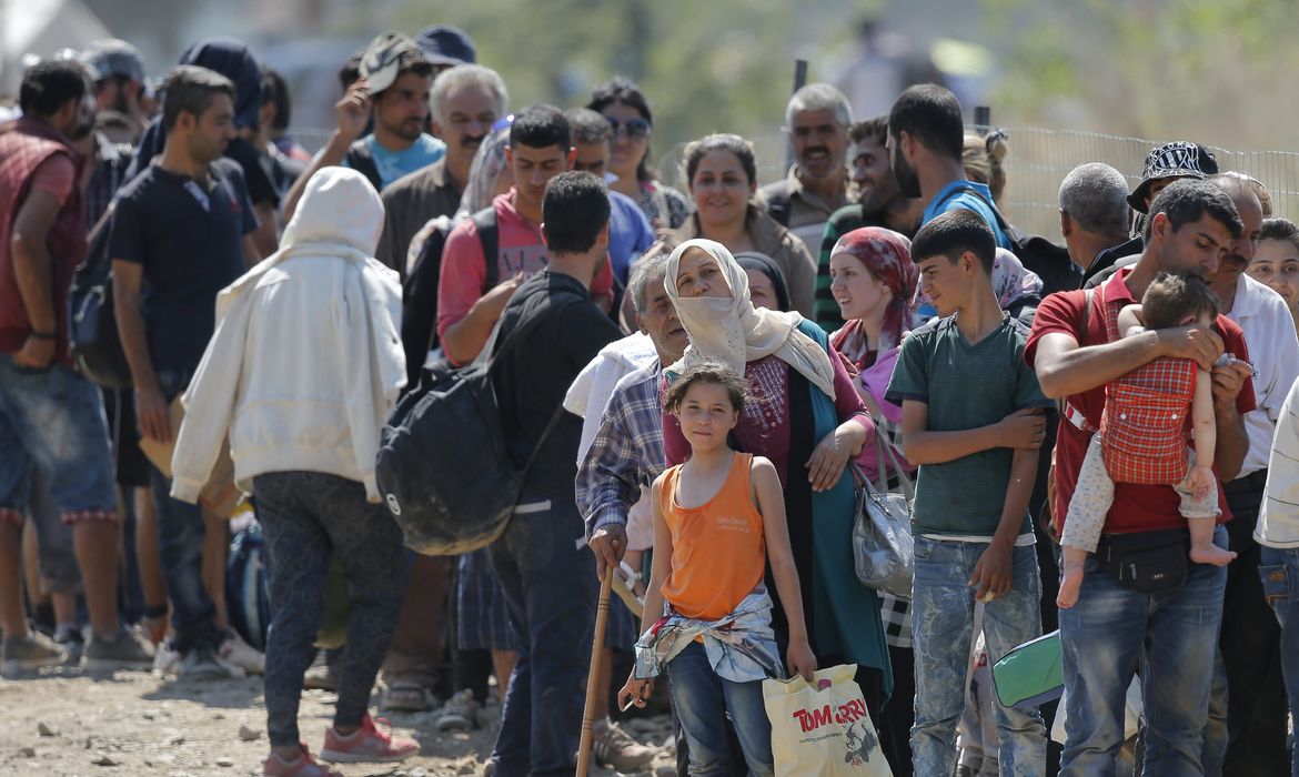 Refugiados na fronteira da Grécia
