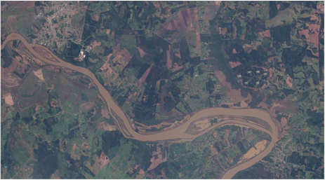 Brasília (DF) 15/09/2023 -  Imagens de satélite mostram alcance da destruição do ciclone no RS
Foto: Planet/SCCON do Programa Brasil Mais/Divulgação