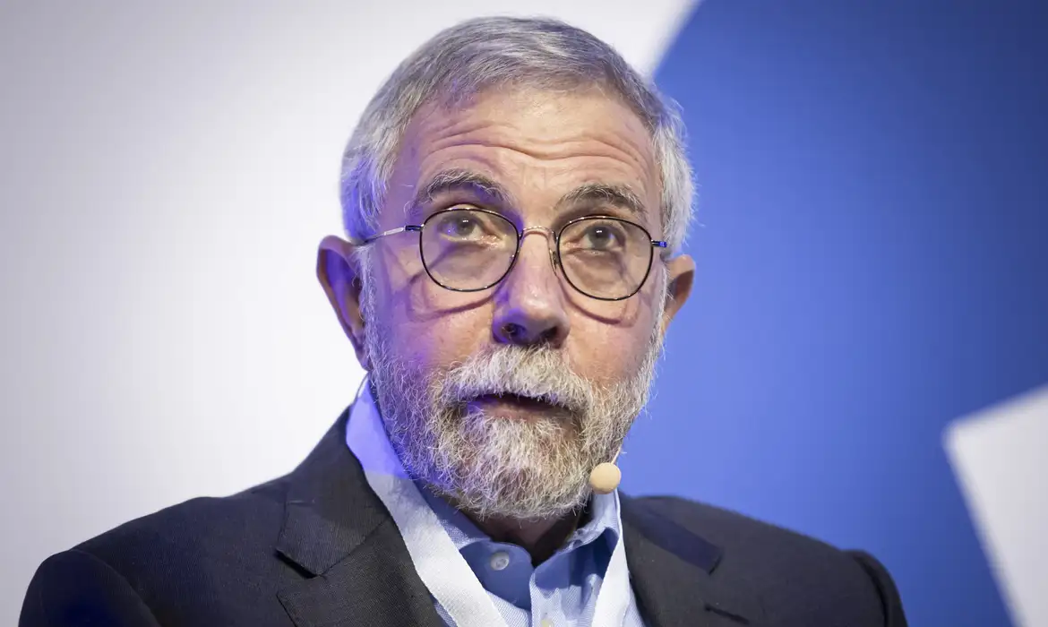 Paul Krugman, a Nobel laureate, participates as a speaker at the European Shipping Summit in Brussels, Belgium, on March 20, 2025. Paul Robin Krugman is an American New Keynesian economist and a Distinguished Professor of Economics at the Graduate Center of the City University of New York. He is previously a professor of economics at MIT and Princeton University and the winner of the Nobel Memorial Prize in Economic Sciences for his contributions to new trade theory and new economic geography. Reuters/Gene Medi/NurPhoto/Proibida reprodução)NO USE FRANCE