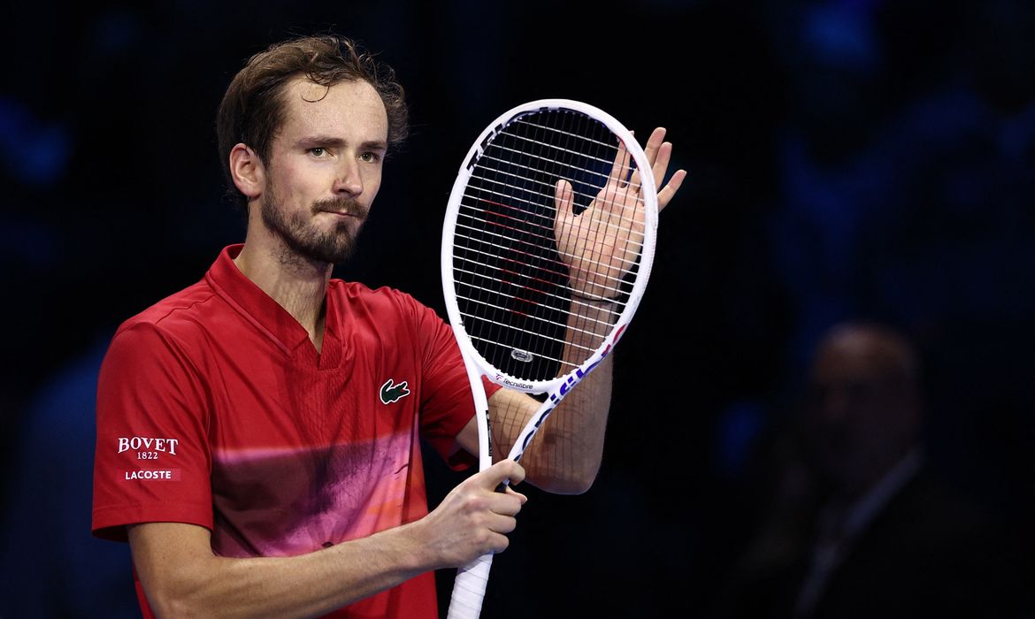 Daniil Medvedev no ATP Finals
 12/11/2024   REUTERS/Guglielmo Mangiapane