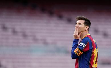 Lionel Messi durante partida entre Barcelona e Celta de Vigo pelo Campeonato Espanhol