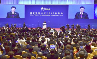 Xi Jinping discursa no Fórum de Boao, conhecido como o 