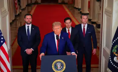 U.S. President Donald Trump delivers an address to the nation at the White House in Washington, D.C., U.S. June 21, 2025, following U.S. strikes on Iran's nuclear facilities. REUTERS/Carlos Barria/Pool