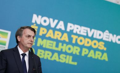  Presidente da República, Jair Bolsonaro, durante à apresentação da 2ª Fase da Campanha Publicitária da Nova Previdência
