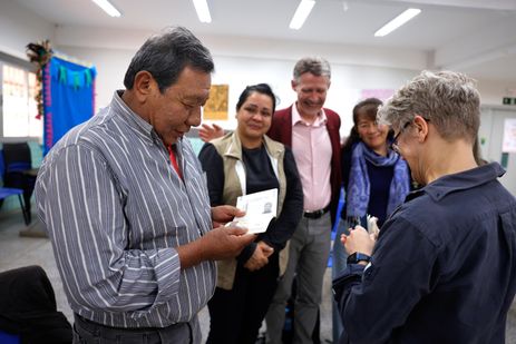 Dourados (MS), 29/08/2024 - Projeto Guata: Oito doutorandos indígenas farão intercâmbio na França. 
Anastácio Peralta, 64 anos, indígena Kaiowá, doutorando na Universidade  Federal da Grande Dourados (UFGD) e selecionado pelo projeto Guatá.    Foto: Tânia Rêgo/Agência Brasil