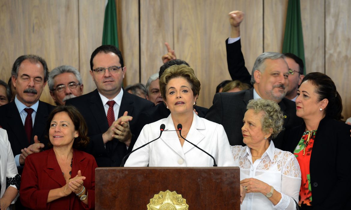Brasília - Presidenta afastada Dilma Rousseff durante declaração à imprensa no Palácio do Planalto (Elza Fiúza/Agência Brasil)  