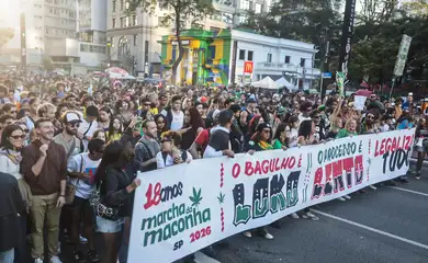 São Paulo (SP), 21/06/2026  - 18ª Marcha da Maconha na avenida Paulista. 
Foto: Paulo Pinto/Agência Brasil