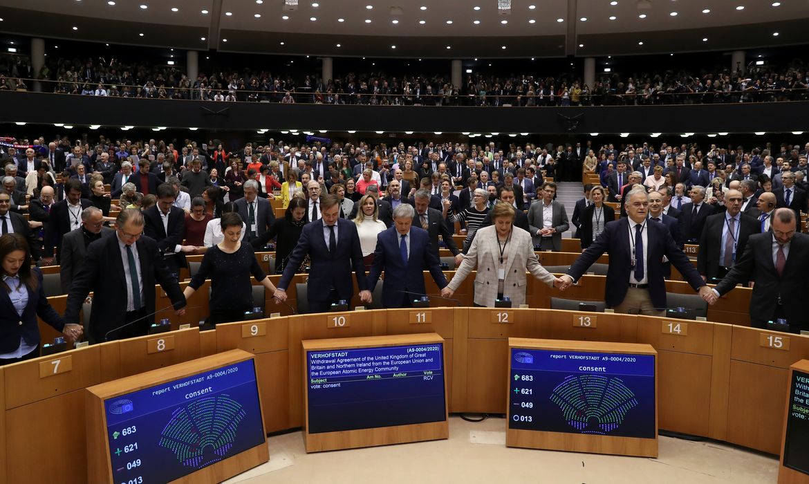 Membros do parlamento europeu na sessão plenária que aprovou a saída do Reino Unido da União Europeia, Bélgica