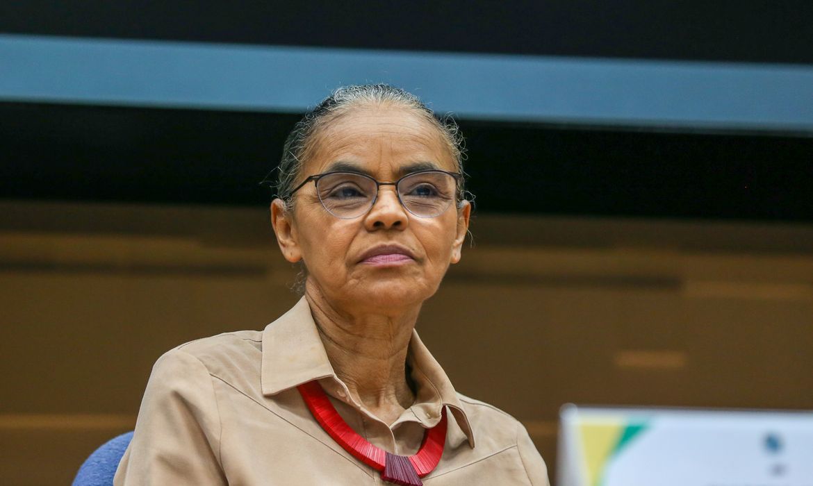 Brasília, DF 17/05/2023 A ministra do Meio Ambiente, Marina Silva, durante reunião do Conselho Nacional do Meio Ambiente (Conama) e posse dos novos conselheiros.  Foto:José Cruz/ Agência Brasil