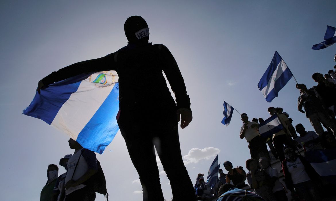 Protesto contra o governo de Daniel Ortega, na Nicarágua