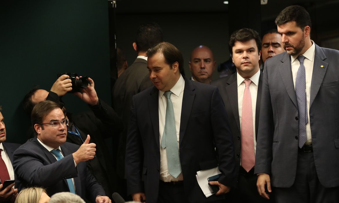 O presidente da Câmara do Deputados, Rodrigo Maia, durante reunião da CCJ da Câmara dos Deputados destinada a votar o parecer da reforma da Previdência.