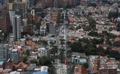 Vista aérea da cidade de Bogotá