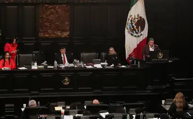 Sessão do Senado do México que aprovou uma reforma judicial no país
11/09/2024 REUTERS/Henry Romero