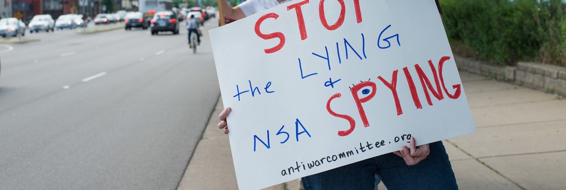 Protesto de norte-americanos contra a espionagem da NSA