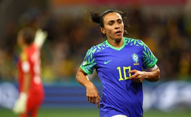 Marta durante partida da seleção brasileira contra a Jamaica pela Copa do Mundo Feminina de 2023 
02/08/2023 REUTERS/Hannah Mckay