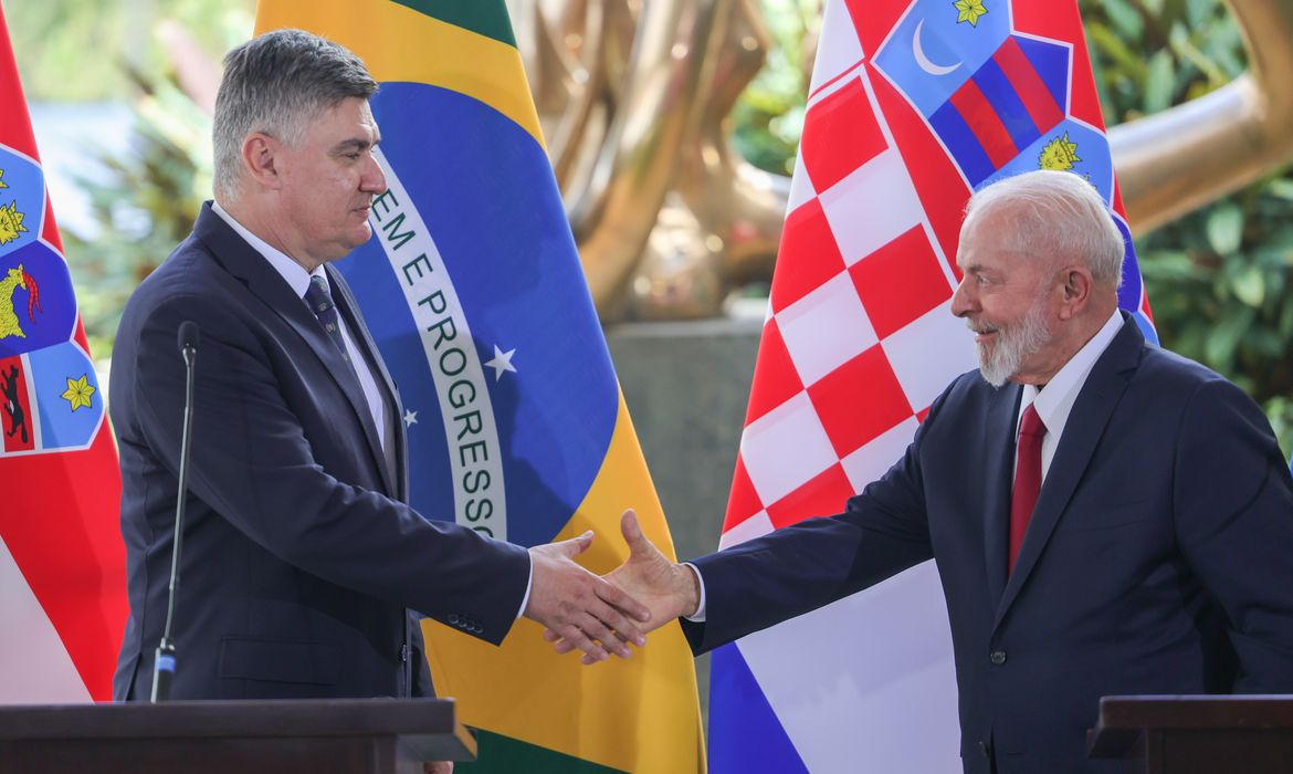 Brasília (DF) 03/06/2024 O presidente Luiz Inácio Lula da Silva recebe o presidente da Croácia, Zoran Milanović  Foto: Fabio Rodrigues-Pozzebom/ Agência Brasil