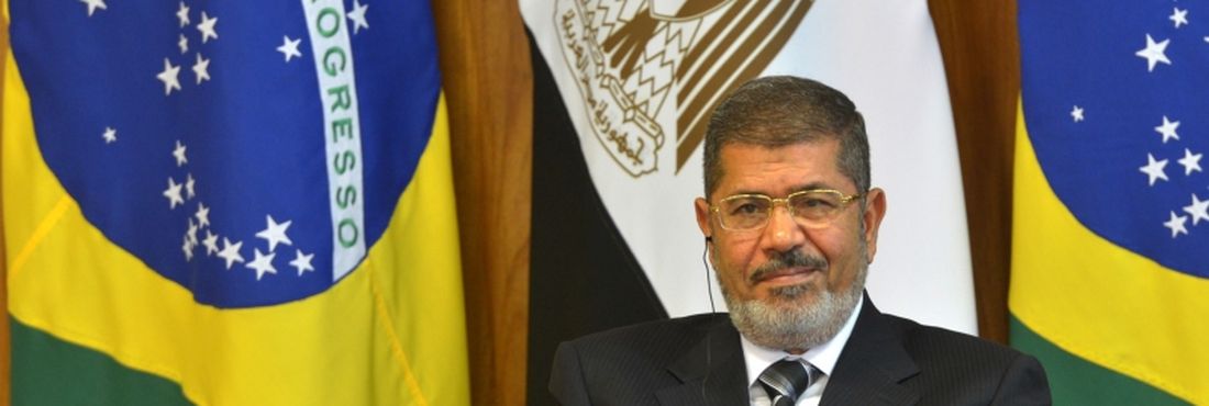 O presidente do Egito, Mouhamed Mursi, durante cerimônia de assinatura de atos, no Palácio do Planalto