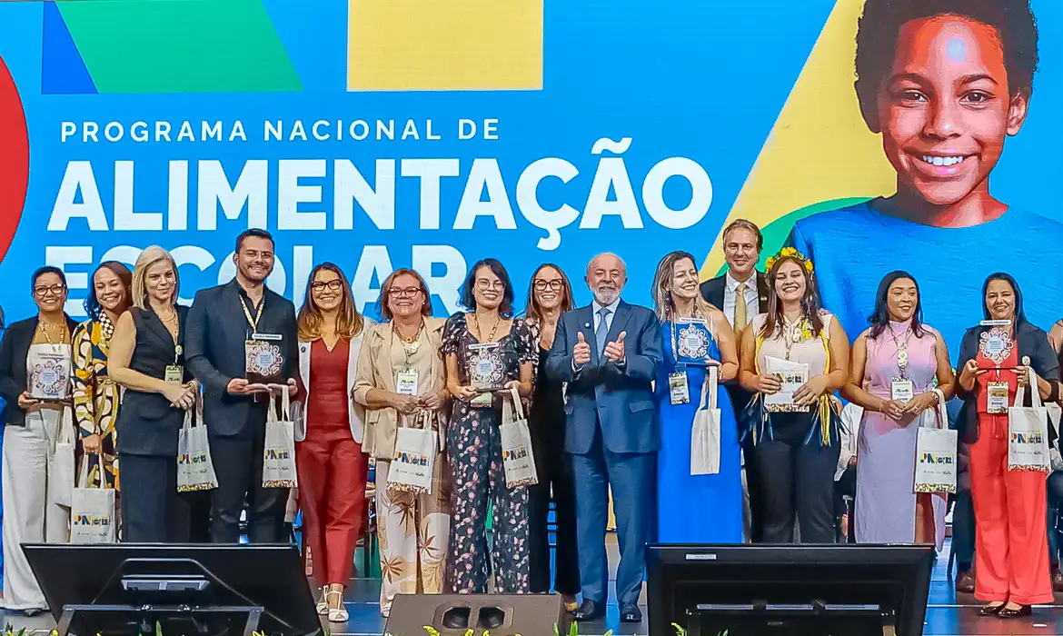 Brasília (DF), 04/02/2025 - Presidente da República, Luiz Inácio Lula da Silva, durante cerimônia de abertura do Encontro do Programa Nacional de Alimentação Escolar (PNAE), no centro Internacional de Convenções do Brasil. Foto: Ricardo Stuckert/PR