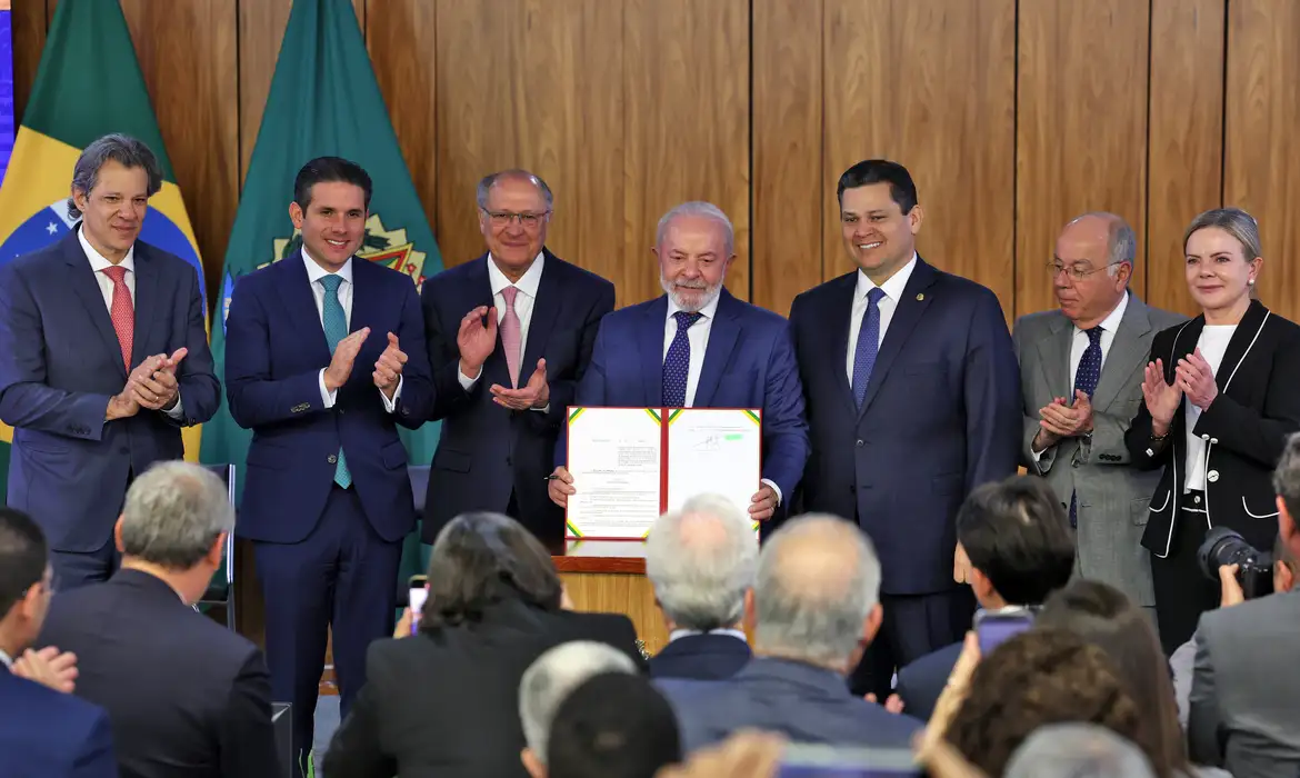 Brasília (DF) 13/08/2025 - O presidente da República, Luiz Inácio Lula da Silva, durante assinatura da medida provisória (MP) Brasil Soberano., no Palácio do Planalto Foto: CanalGov/Reprodução