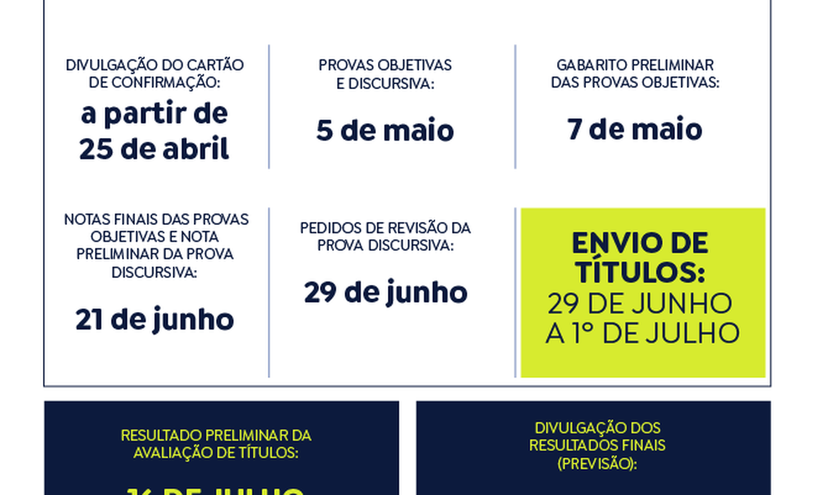 Novas datas do concurso unificado