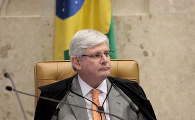 O procurador-geral da República, Rodrigo Janot, durante julgamento no STF sobre foro privilegiado