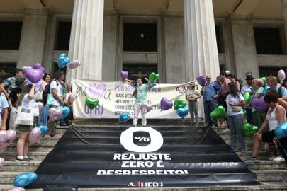 Rio de Janeiro (RJ), 19/04/2024 - A ADUFRJ (Associação dos Docentes da Universidade Federal do Rio de Janeiro) promove ato 