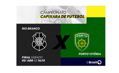 Brasília (DF) 02/04/2025 - A TV Brasil, emissora da Empresa Brasil de Comunicação (EBC), exibe neste fim de semana a partida que vai definir o vencedor do Campeonato Capixaba de Futebol. No sábado (5), o Rio Branco recebe o Porto Vitória no jogo de volta da final. A transmissão começa às 16h15, com o pré-jogo. O local do confronto é o Estádio Kleber Andrade, em Cariacica (ES).
Arte EBC