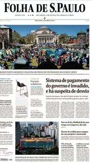 Capa do Jornal Folha de S. Paulo Edição 2024-04-23