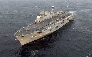 Navio Atlântico - Marinha do Brasil -  Navio-Aeródromo Multipropósito Atlântico (A140). Foto: Marinha do Brasil