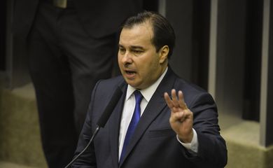 Deputado Rodrigo Maia durante sessão de votação para presidente da Câmara dos Deputados.