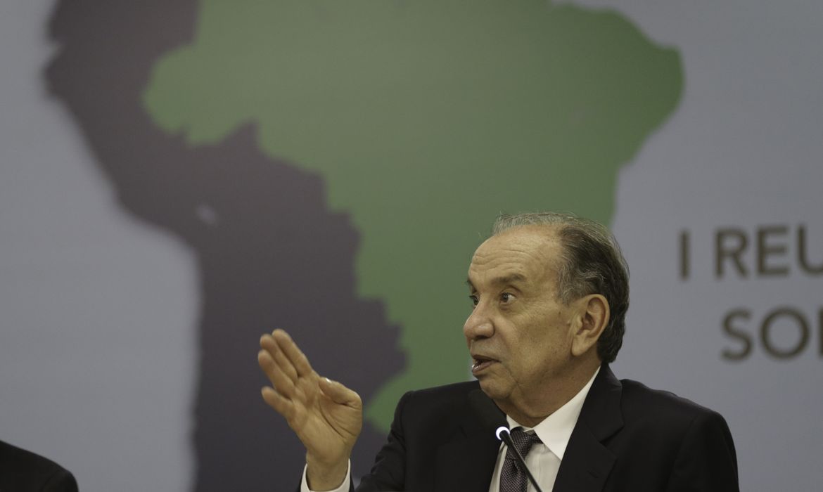 O ministro das Relações Exteriores, Aloysio Nunes Ferreira, faz palestra de encerramento da 1ª Reunião de Diplomatas e Adidos Brasileiros sobre o Combate a Crimes Transnacionais, no Palácio Itamaraty.