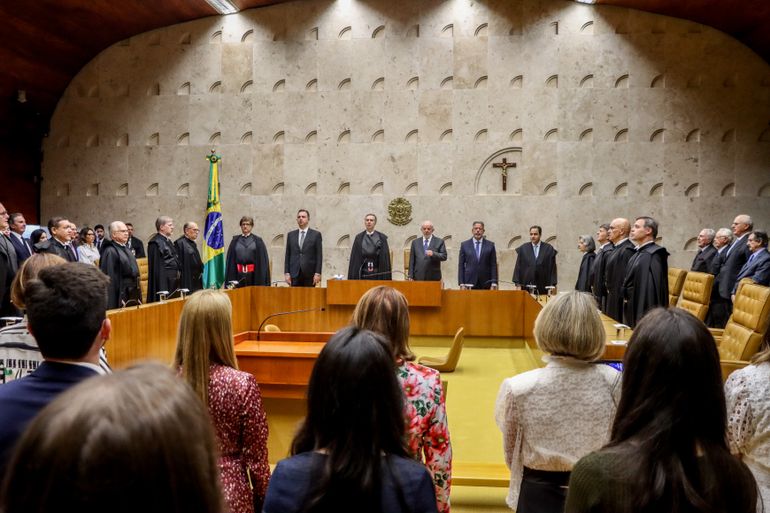 Brasília (DF), 22/02/2024, O Supremo Tribunal Federal (STF) realiza sessão solene de posse do novo ministro da Corte, Flávio Dino. Foto: Valter Campanato/Agência Brasil