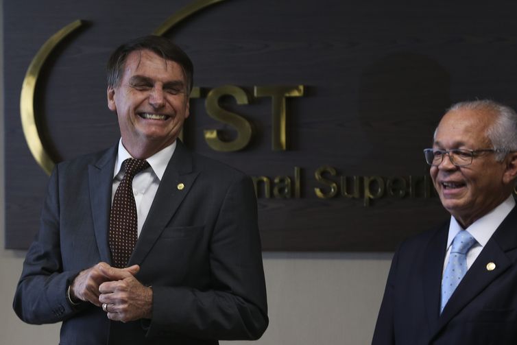 O presidente eleito Jair Bolsonaro durante encontro com o presidente do Tribunal Superior do Trabalho (TST), João Batista Brito Pereira, no TST, em Brasília.