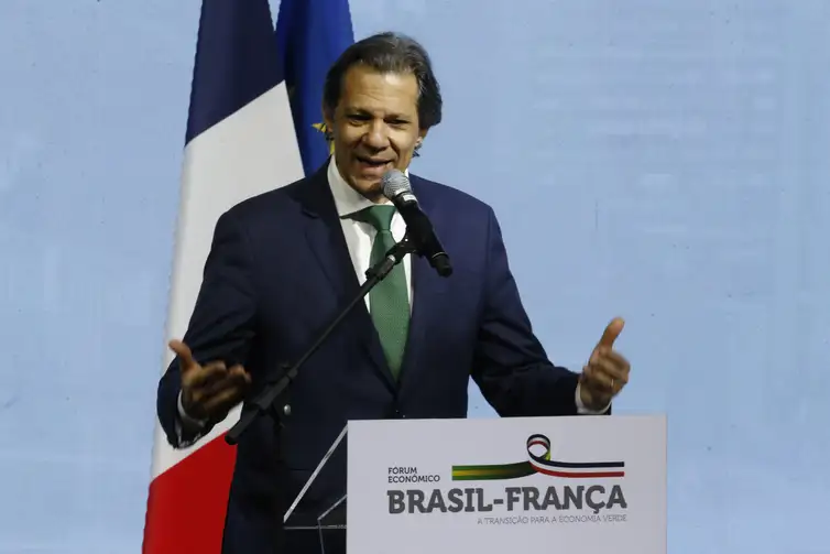 São Paulo (SP),  27.03.2024 - Presidente da França, Emmanuel Macon, faz visita á FIESP e participa do Fórum Brasil-França. Vice-presidente e ministro Geraldo Alckmin e o ministro Haddad participam do evento. Foto: Paulo Pinto/Agência Brasil