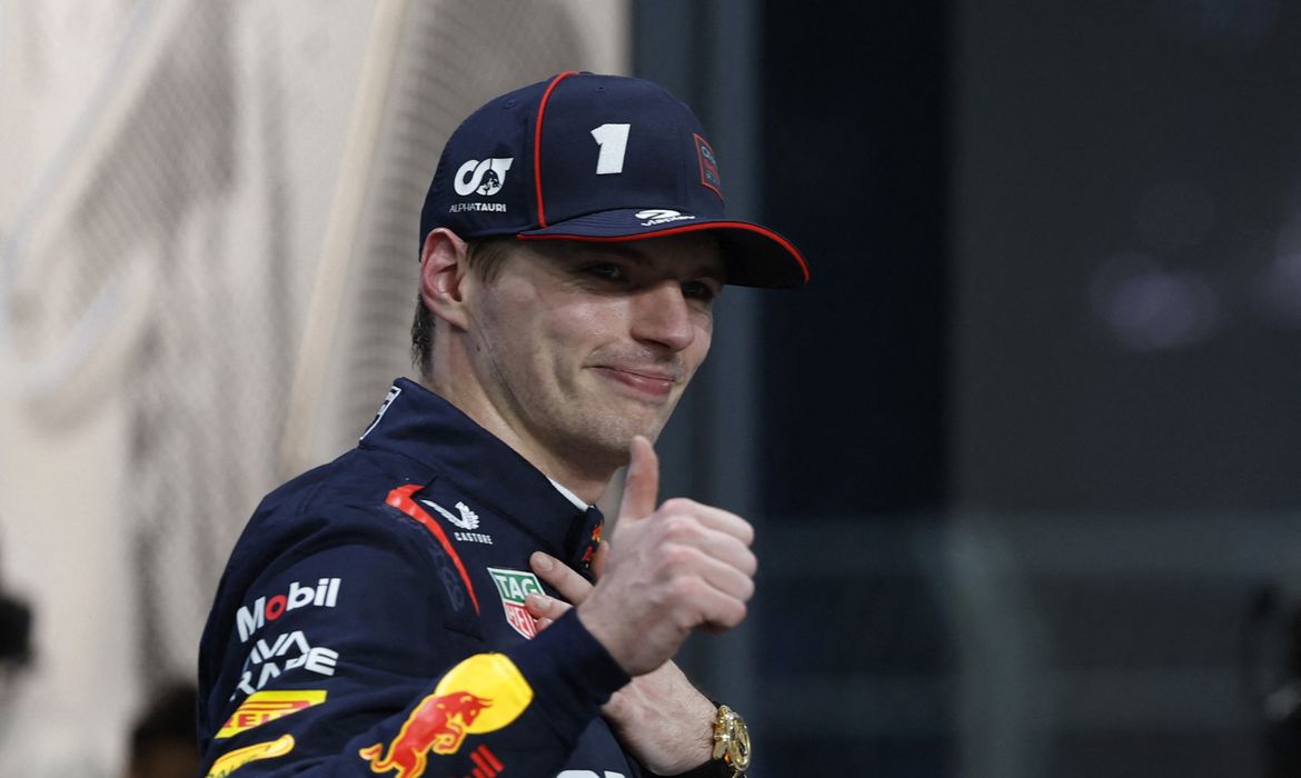 Formula One F1 - Saudi Arabian Grand Prix - Jeddah Corniche Circuit, Jeddah, Saudi Arabia - April 19, 2025
Red Bull's Max Verstappen celebrates after qualifying in pole position REUTERS/Hamad I Mohammed