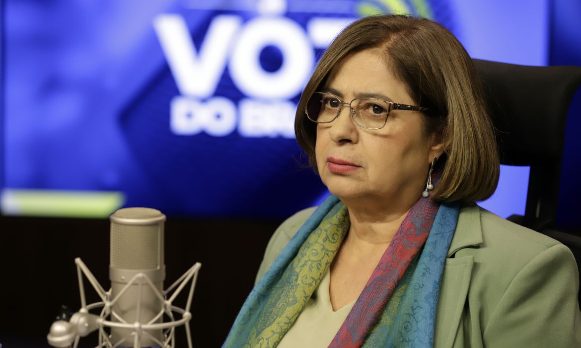 Brasília (DF), 07.08.2024 - Ministra das Mulheres Cida Golçalves durante o programa A Voz do Brasil. Foto: Bruno Peres/Agência Brasil