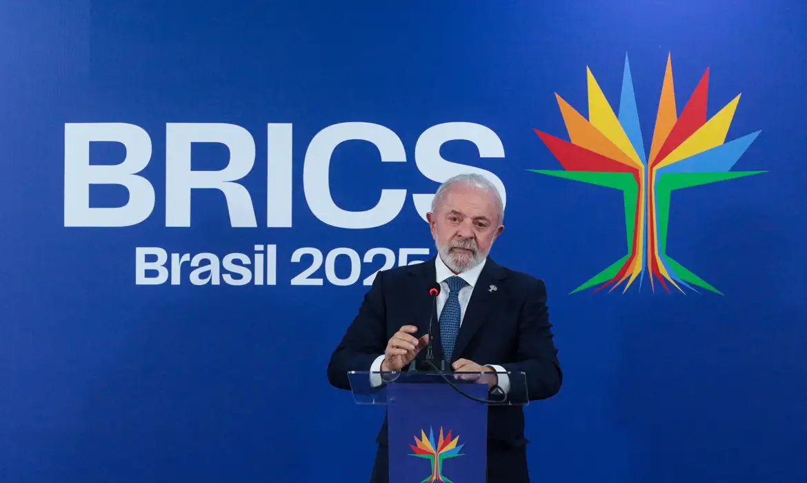 Rio de Janeiro (RJ), 07/07/2025 - Presidente Luiz Inácio Lula da Silva, durante pronunciamento ao final do Brics.
Foto: Joédson Alves/Agência Brasil