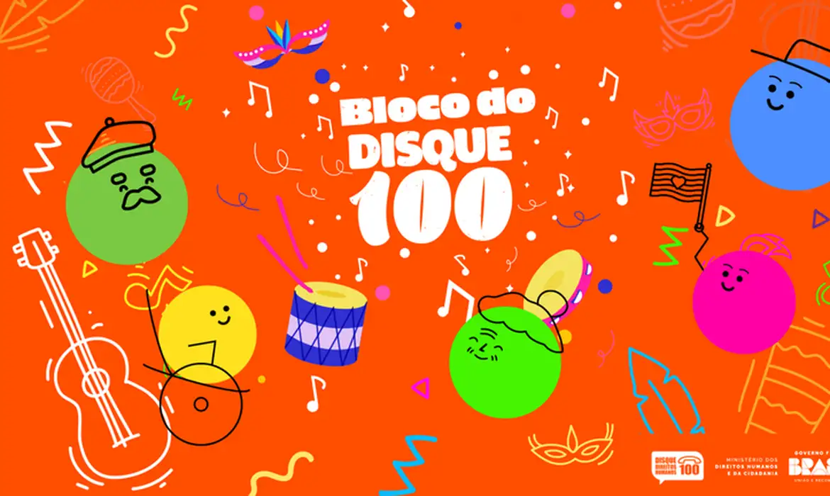 Canal Disque 100 irá receber denúncias de violações de direitos humanos durante o carnaval 2023.