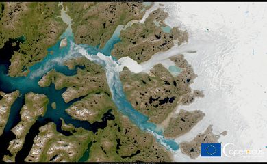 Imagem de satélite da Groenlândia