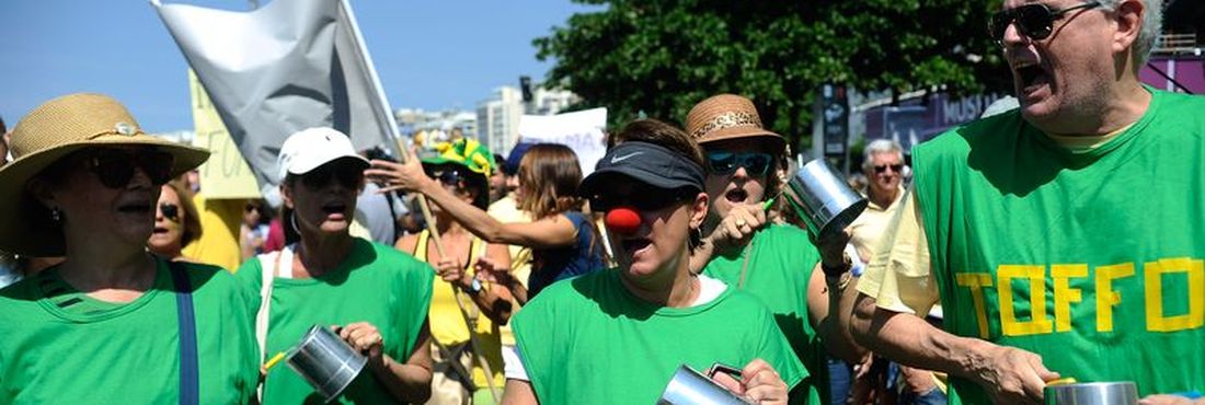 Protesto na orla de Copacabana