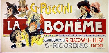 Poster for La Bohème by Giacomo Puccini - por Adolfo Hohenstein 