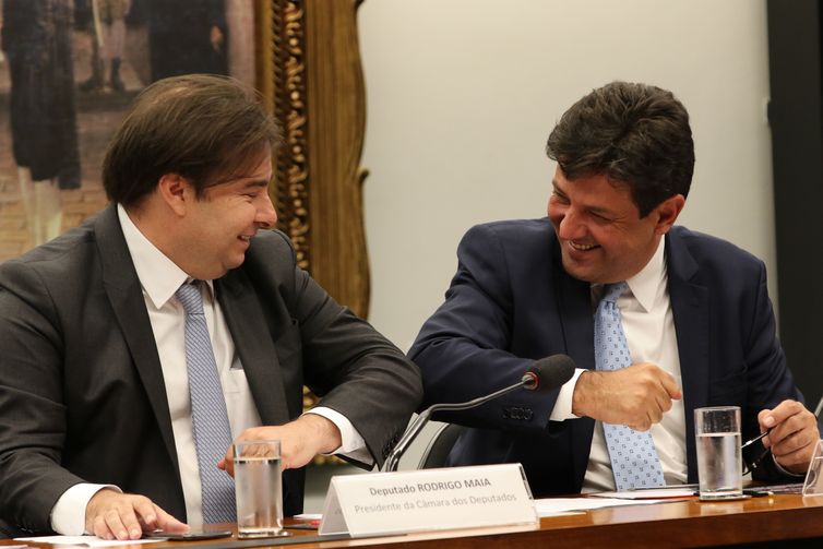 O presidente da Câmara, Rodrigo Maia, e o ministro da Saúde, L