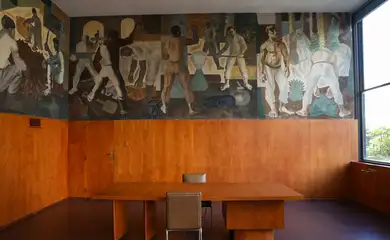 Rio de Janeiro (RJ), 06/05/2025 – Obra do Candido Portinari em sala do Palácio Gustavo Capanema, no centro do Rio de Janeiro. Foto: Tomaz Silva/Agência Brasil
