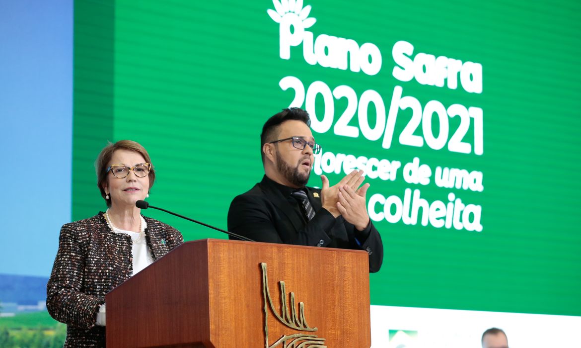  Ministra da Agricultura, Teresa Cristina da Costa Dias, durante o lançamento do Plano Safra 2020/2021